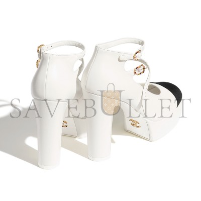 CHANEL MARY JANES LAMBSKIN & GROSGRAIN G46433